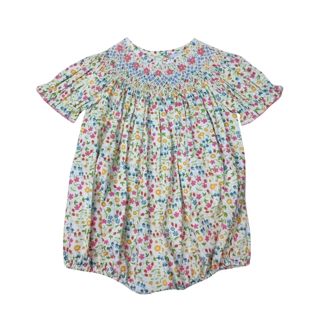 Spring Floral Smocked Bishop Bubble