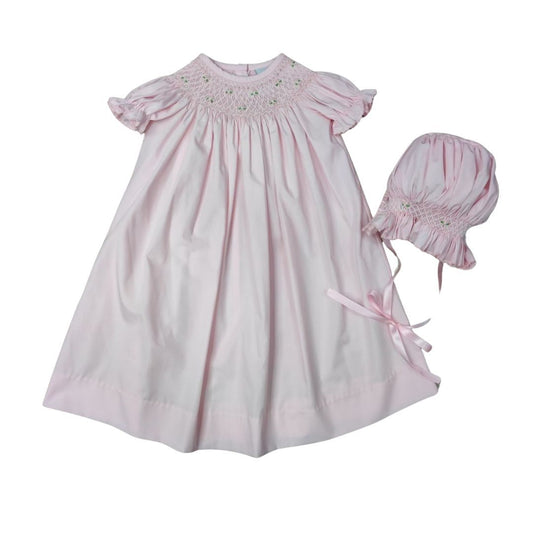 Rosette Smocked Daygown & Bonnet